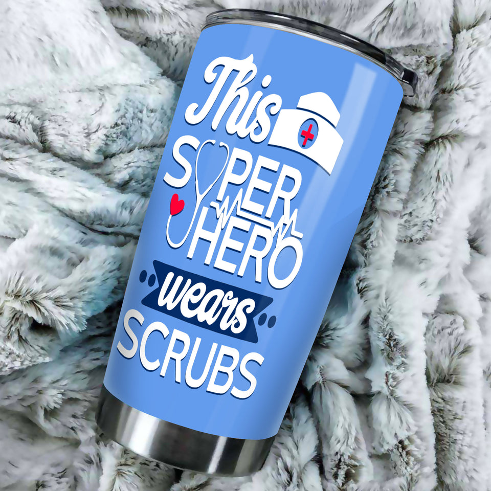 Camellia Personalized Nurse Hero Stainless Steel Tumbler - Double-Walled Insulation Vacumm Flask - Gift For Nurse, Christmas Gift, International Nurses Day