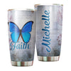 Camellia Personalized Butterfly Faith Stainless Steel Tumbler - Double-Walled Insulation Vacumm Flask - For Thanksgiving, Memorial Day, Christians, Christmas Gift