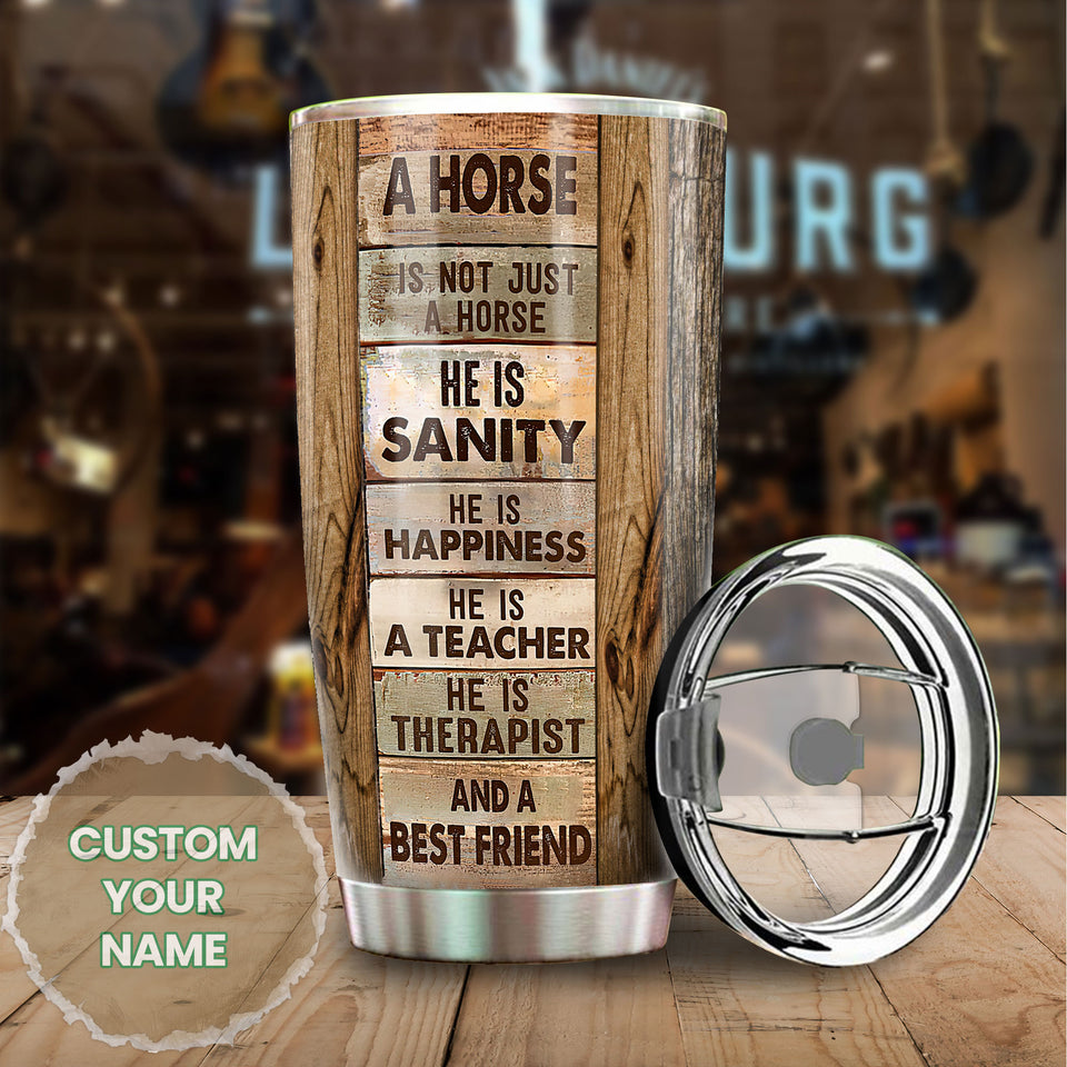 Camellia Persionalized 3D Horse Is A Best Friend Stainless Steel Tumbler - Customized Double - Walled Insulation Thermal Cup With Lid Gift For Horse Lover