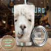 Camellia Personalized Cute white Camel Face Stainless Steel Tumbler-Double-Walled Insulation Travel Cup With Lid Gift For Animal Lover Camel Lover