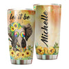 Camellia Personalized Elephant Let It Be Hippie Style Stainless Steel Tumbler-Double-Walled Insulation Cups With Lid Travel Mug