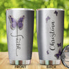 Camellia Personalized Butterfly Faith Jewelry Style Stainless Steel Tumbler - Double-Walled Insulation Vacumm Flask - For Thanksgiving, Memorial Day, Christians, Christmas Gift