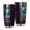 Camellia Personalized Butterfly Love Makes All Things Easy Stainless Steel Tumbler - Double-Walled Insulation Vacumm Flask - For Thanksgiving, Memorial Day, Christians, Christmas Gift