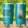 Camellia Personalized Nurse Educated Vaccinated Caffeinated Dedicated Stainless Steel Tumbler - Double-Walled Insulation Vacumm Flask - Gift For Nurse, Christmas Gift, International Nurses Day