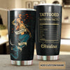 Camellia Personalized Tatooed Nutrition Facts Marmaid Stainless Steel Tumbler-Double-Walled Insulation Travel Cup With Lid