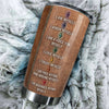 Camellia Personalized Meditation Girl Leather Style Stainless Steel Tumbler-Sweat-Proof Double Wall Travel Cup With Lid