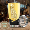 Camellia Personalized 3D Golden Dog Stainless Steel Tumbler - Customized Double-Walled Insulation Travel Thermal Cup With Lid Gift For Dog Lover