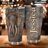 Camellia Personalized Mandala Elephant Stainless Steel Tumbler-Sweat-Proof Double Wall Travel Cup With Lid