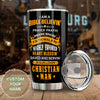 Camellia Personalized I Am Bible Believin Stainless Steel Tumbler-Double-Walled Travel Therma Cup With Lid