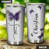Camellia Personalized Butterfly Faith Jewelry Style Stainless Steel Tumbler - Double-Walled Insulation Vacumm Flask - For Thanksgiving, Memorial Day, Christians, Christmas Gift