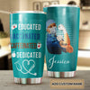 Camellia Personalized Nurse Educated Vaccinated Caffeinated Dedicated Stainless Steel Tumbler - Double-Walled Insulation Vacumm Flask - Gift For Nurse, Christmas Gift, International Nurses Day