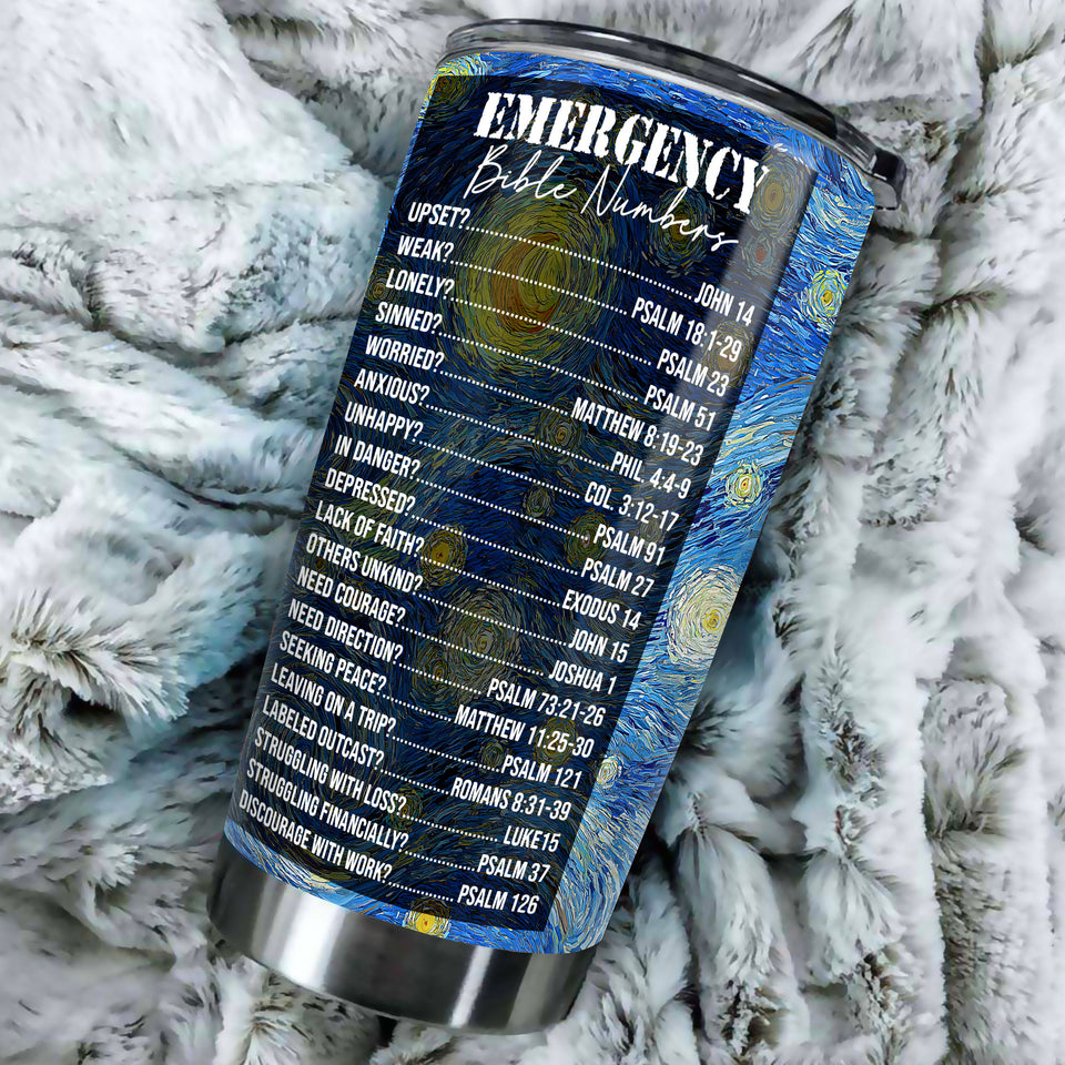 Camellia Persionalized Emergency Bible Numbers Sunflower Stainless Steel Tumbler - Customized Double - Walled Insulation Travel Thermal Cup With Lid