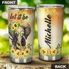 Camellia Personalized Elephant Let It Be Hippie Style Stainless Steel Tumbler-Double-Walled Insulation Cups With Lid Travel Mug
