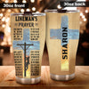 Camellia Personalized Faith Lineman's Prayer Stainless Steel Tumbler-Double-Walled Insulation Travel Cup With Lid