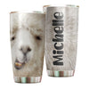 Camellia Personalized Cute white Camel Face Stainless Steel Tumbler-Double-Walled Insulation Travel Cup With Lid Gift For Animal Lover Camel Lover