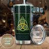 Camellia Persionalized Irish Celtic Symbol Stainless Steel Tumbler - Customized Double - Walled Insulation Travel Thermal Cup With Lid