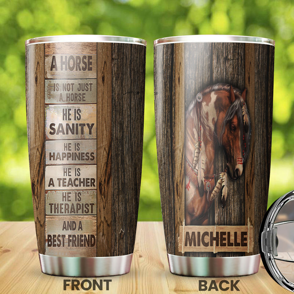 Camellia Persionalized 3D Horse Is A Best Friend Stainless Steel Tumbler - Customized Double - Walled Insulation Thermal Cup With Lid Gift For Horse Lover