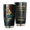 Camellia Personalized Tatooed Nutrition Facts Marmaid Stainless Steel Tumbler-Double-Walled Insulation Travel Cup With Lid