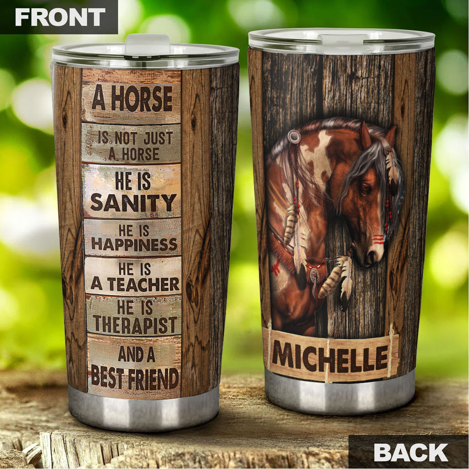 Camellia Persionalized 3D Horse Is A Best Friend Stainless Steel Tumbler - Customized Double - Walled Insulation Thermal Cup With Lid Gift For Horse Lover