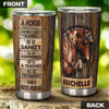 Camellia Persionalized 3D Horse Is A Best Friend Stainless Steel Tumbler - Customized Double - Walled Insulation Thermal Cup With Lid Gift For Horse Lover
