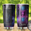 Camellia Personalized Butterfly Cross Bible Emergency Numbers Stainless Steel Tumbler - Double-Walled Insulation Vacumm Flask - For Thanksgiving, Memorial Day, Christians, Christmas Gift