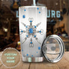 Camellia Personalized Wire Haired Silver Style Stainless Steel Tumbler - Customized Double-Walled Insulation Travel Thermal Cup With Lid Gift For Hairdresser Hair Stylist