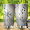 Camellia Personalized Wire Haired Silver Style Stainless Steel Tumbler - Customized Double-Walled Insulation Travel Thermal Cup With Lid Gift For Hairdresser Hair Stylist