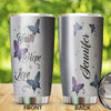Camellia Personalized Butterfly Faith Hope Love Jewelry Style Stainless Steel Tumbler - Double-Walled Insulation Vacumm Flask - For Thanksgiving, Memorial Day, Christians, Christmas Gift
