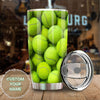 Camellia Personalized Full Of Tennis Ball Stainless Steel Tumbler - Customized Double-Walled Insulation Travel Thermal Cup With Lid Gift For Tennis Player