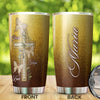 Camellia Personalized Butterfly Faith Hope Love Cross Stainless Steel Tumbler - Double-Walled Insulation Vacumm Flask - For Thanksgiving, Memorial Day, Christians, Christmas Gift