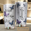 Camellia Personalized Butterfly Faith Hope Love Jewelry Style Stainless Steel Tumbler - Double-Walled Insulation Vacumm Flask - For Thanksgiving, Memorial Day, Christians, Christmas Gift