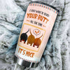 Camellia Personalized Dachshund I Just Want To Touch Your Butt All The Time Stainless Steel Tumbler - Customized Double-Walled Insulation Travel Thermal Cup With Lid Gift For Dog Lover