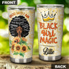Camellia Persionalized 3D Black Girl Magic Stainless Steel Tumbler - Customized Double - Walled Insulation Travel Thermal Cup With Lid Gift For Black Queen Christian