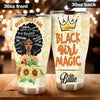 Camellia Persionalized 3D Black Girl Magic Stainless Steel Tumbler - Customized Double - Walled Insulation Travel Thermal Cup With Lid Gift For Black Queen Christian