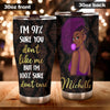 Camellia Personalized Black Women Stainless Steel Tumbler - Double-Walled Insulation Vacumm Flask - Gift For Black Queen, International Women's Day, Hippie Girls 18