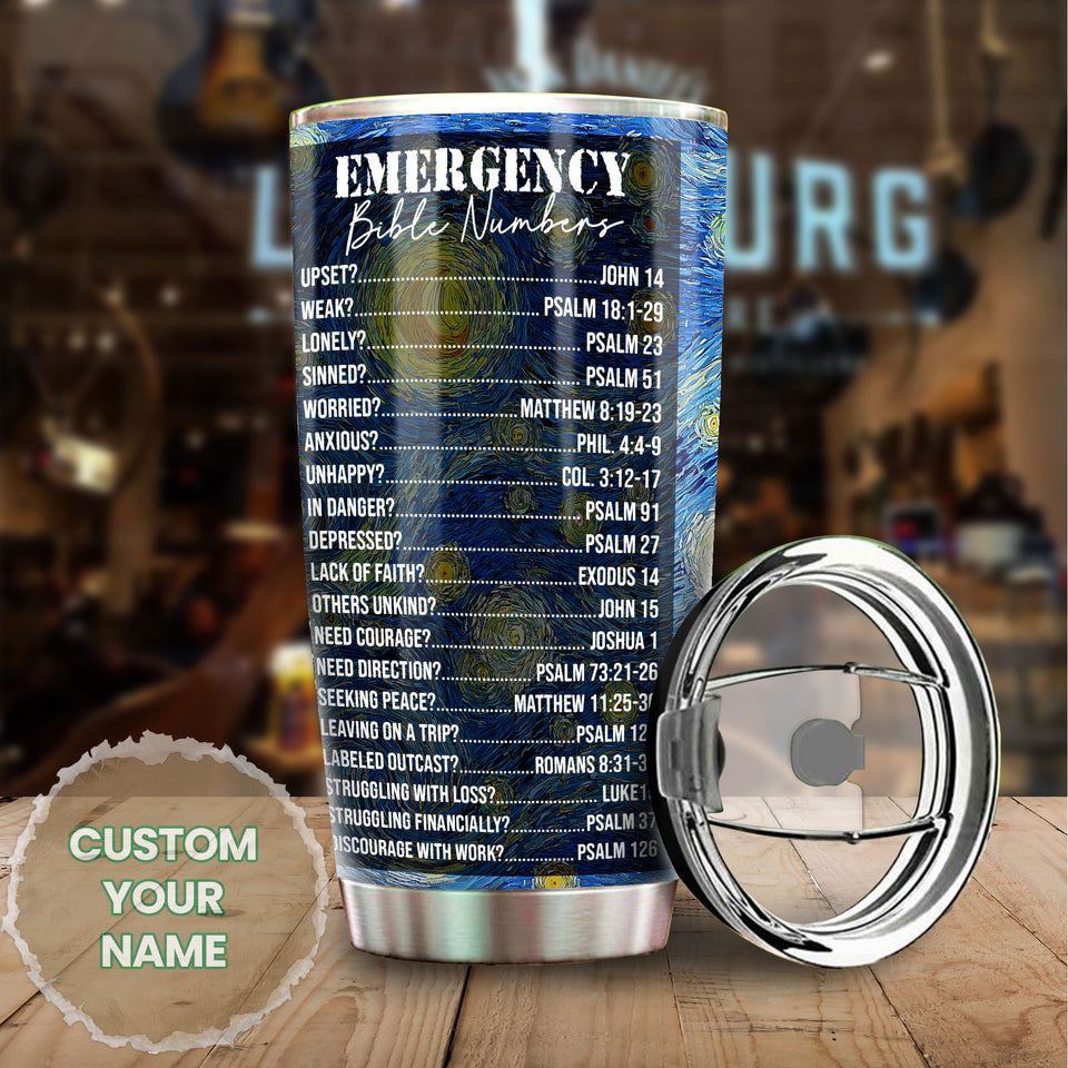 Camellia Persionalized Emergency Bible Numbers Sunflower Stainless Steel Tumbler - Customized Double - Walled Insulation Travel Thermal Cup With Lid