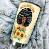 Camellia Persionalized 3D Black Girl Magic Stainless Steel Tumbler - Customized Double - Walled Insulation Travel Thermal Cup With Lid Gift For Black Queen Christian
