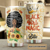 Camellia Persionalized 3D Black Girl Magic Stainless Steel Tumbler - Customized Double - Walled Insulation Travel Thermal Cup With Lid Gift For Black Queen Christian