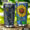 Camellia Persionalized Emergency Bible Numbers Sunflower Stainless Steel Tumbler - Customized Double - Walled Insulation Travel Thermal Cup With Lid