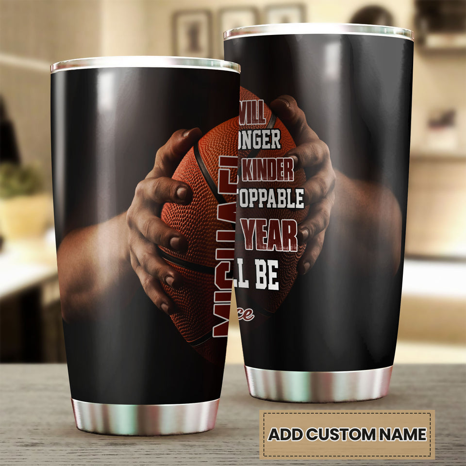 Camellia Persionalized 3D Basketball New Year Stainless Steel Tumbler - Customized Double - Walled Insulation Travel Thermal Cup With Lid Gift For Basketball Player