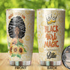 Camellia Persionalized 3D Black Girl Magic Stainless Steel Tumbler - Customized Double - Walled Insulation Travel Thermal Cup With Lid Gift For Black Queen Christian