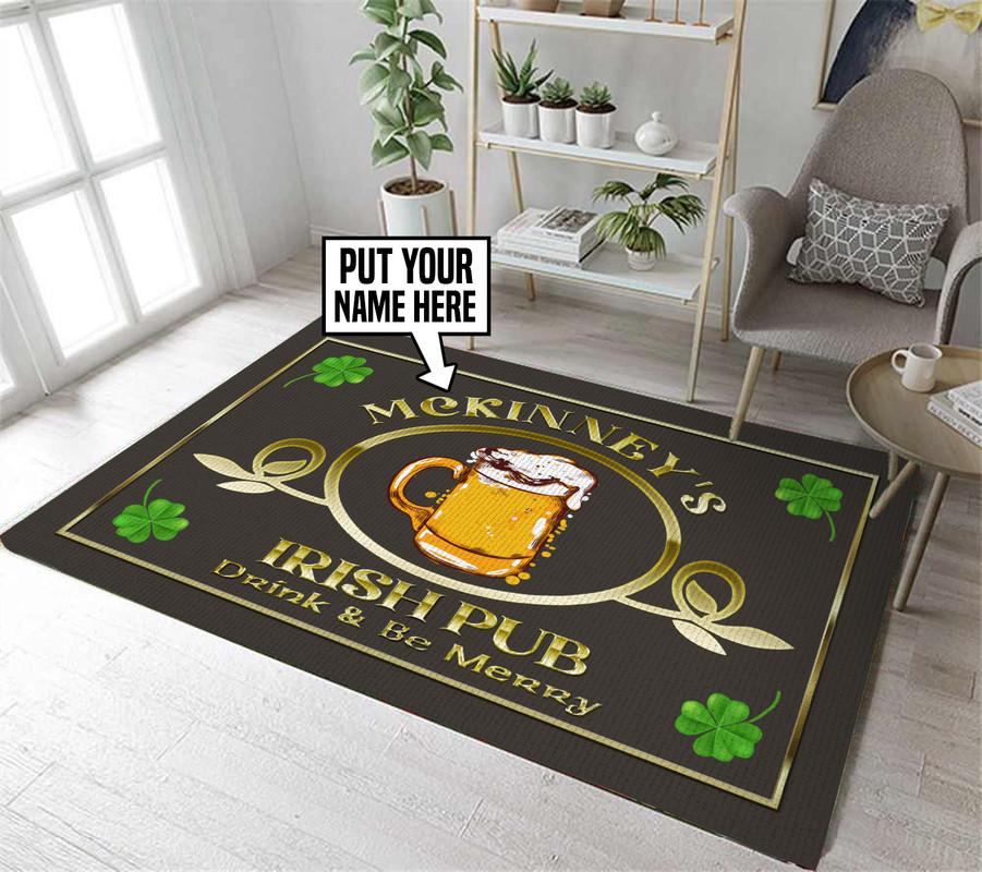 Personalized Irish Pub Rug 05884 - Beer & Bar soft non-slip area rug for living room & home decor