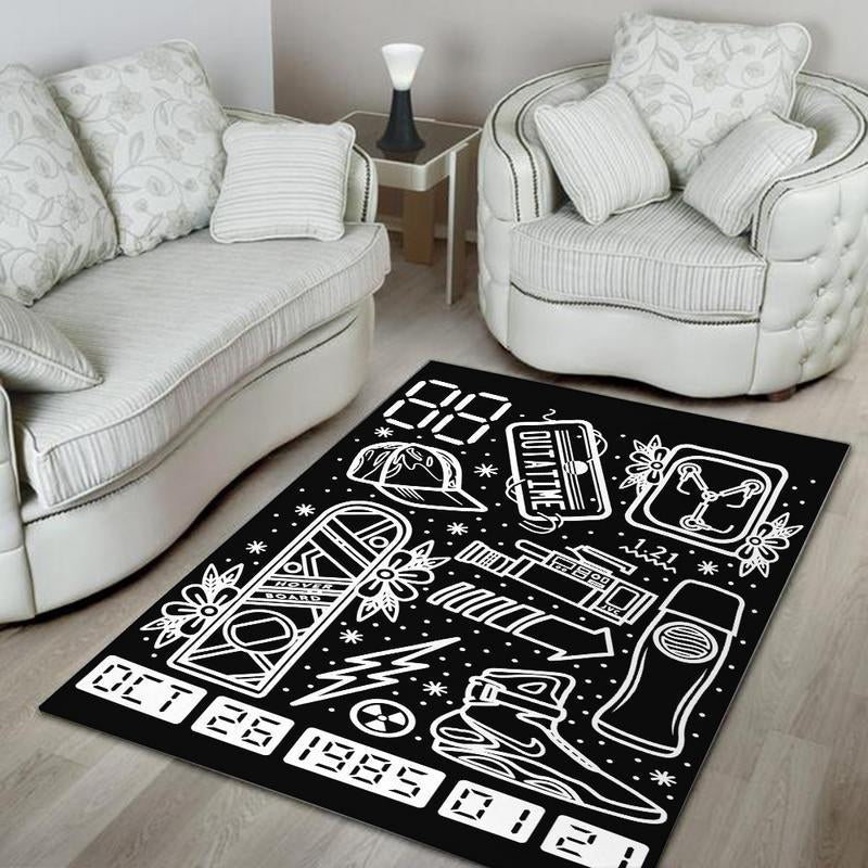 Btf Rug Back to the Future Marty Mcfly Delorean Dmc Bttf 02361 - low-pile machine washable decorative area rug floor preview