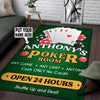 Personalized Poker Room Rug 06254 - durable non-skid rubber backing and vibrant print detail