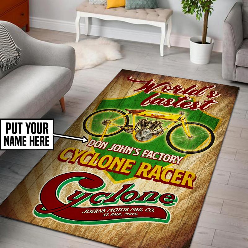Joerns Motor Cyclone Motorcycle Rug 06837 - durable non-skid rubber backing and vibrant print detail