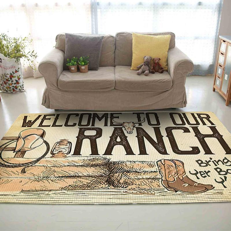 Welcome to Our Ranch Rug 06445 - low-pile machine washable decorative area rug floor preview