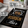 Personalized Bourbon Bar Rug 05837 - durable non-skid rubber backing and vibrant print detail