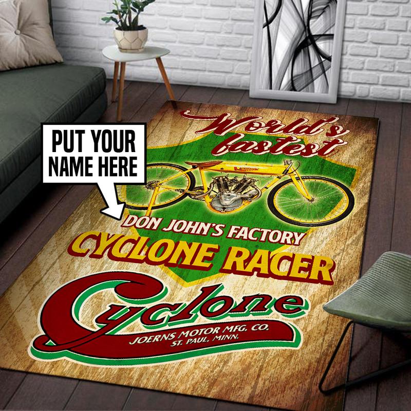 Joerns Motor Cyclone Motorcycle Rug 06837 - low-pile machine washable decorative area rug floor preview