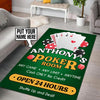 Personalized Poker Room Rug 06254 - low-pile machine washable decorative area rug floor preview