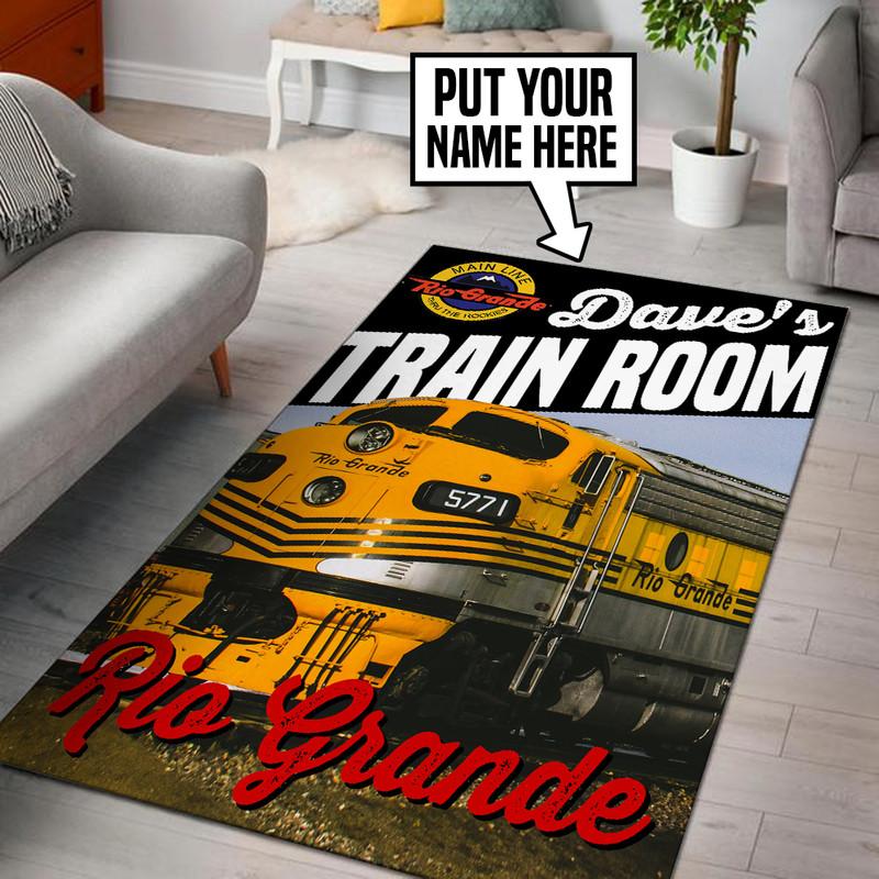 Personalized Rio Grande Railroad Rug 05303 - durable non-skid rubber backing and vibrant print detail